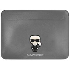 Karl Lagerfeld Saffiano Ikonik ezüst laptop táska 16&quot; (KLCS16PISFG) 3666339040253