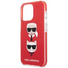 Karl Lagerfeld and Choupette Head Apple iPhone 13 Pro (6.1) hátlapvédő tok piros (KLHCP13LTPE2TR) 3666339048709