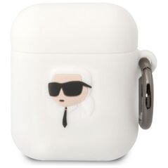 Karl Lagerfeld Logo NFT Karl Head Apple AirPods 1/2 szilikon tok fehér (KLA2RUNIKH) 3666339087838