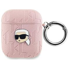 Original Case APPLE AIRPODS Karl Lagerfeld Cover Monogram Karl Head pink 3666339283759