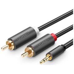 UGREEN AV102 2x RCA cable (Cinch) jack 3.5 mm 2m (black) 6957303815104