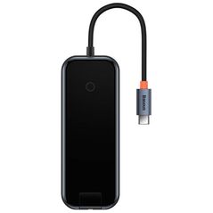 Hub 5in1 Baseus AcmeJoy series USB-C to 2xUSB 3.0 + USB 2.0 + USB-C PD + RJ45 (dark grey) 6932172613907