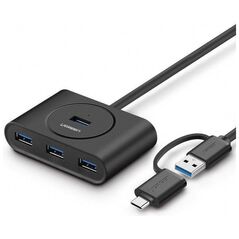 UGREEN HUB USB 3.0 + USB-C 3.1 4-ports OTG (black) 6957303848508