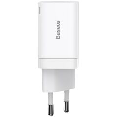 Baseus wall charger Super Si PD 30W 1x USB-C 1x USB white 6953156206359