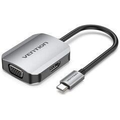 VENTION Type-C to HDMI/VGA Converter 0.15M Gray Aluminum Alloy Type (TDIHB) (VENTDIHB) έως 12 άτοκες Δόσεις
