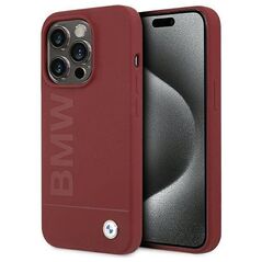 Original Case APPLE IPHONE 15 PRO BMW Hardcase Silicone Big Logo MagSafe (BMHMP15LSLBLRE) red 3666339145514