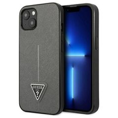 Original Case IPHONE 14 PLUS Guess Hardcase Saffianotriangle Logo (GUHCP14MPSATLG) silver 3666339065454