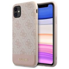 Original Case IPHONE 11 Guess Hard Case 4G Stripe (GUHCN61G4GLPI) pink 3666339016210