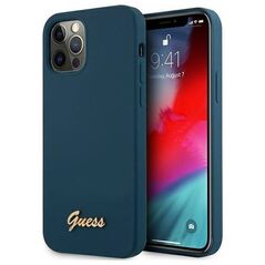 Original Case IPHONE 12 PRO MAX Guess Hardcase Metal Logo Script (GUHCP12LLSLMGBL) blue 3700740494622