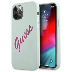 Original Case IPHONE 12 PRO MAX Guess Hardcase Silicone Vintage (GUHCP12LLSVSBF) light blue 3700740495230