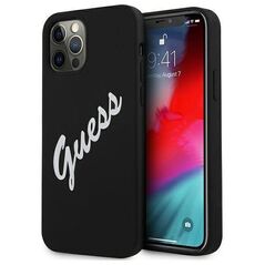 Original Case IPHONE 12 PRO MAX Guess Hardcase Silicone Vintage (GUHCP12LLSVSBW) black 3700740495292