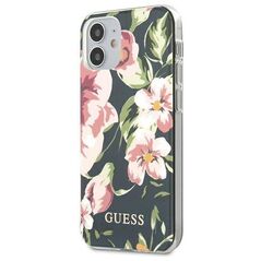 Original Case IPHONE 12 MINI Guess N°3 Flower Collection (GUHCP12SIMLFL03) navy blue 3700740482117