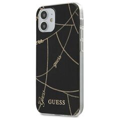 Original Case IPHONE 12 MINI Guess Hardcase Gold Chain Collection (GUHCP12SPCUCHBK) black 3700740481301