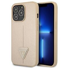 Original Case IPHONE 13 PRO Guess Hardcase Saffianotriangle Logo (GUHCP13LPSATLE) beige 3666339040338