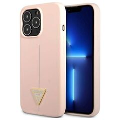 Case IPHONE 13 PRO Guess Hardcase Silicone Triangle (GUHCP13LSLTGP) pink 3666339041014