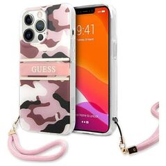 Original Case IPHONE 13 PRO MAX Guess Hardcase Camo Strap Collection (GUHCP13XKCABPI) pink 3666339023188