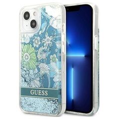 Case IPHONE 13 Guess Hardcase Flower Liquid Glitter (GUHCP13MLFLSN) green 3666339041366