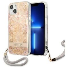 Case IPHONE 13 MINI Guess Hardcase Flower Strap (GUHCP13SHFLSD) gold 3666339040512