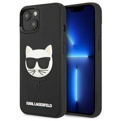 Original Case IPHONE 13 MINI Karl Lagerfeld Hardcase 3D Rubber Choupette (KLHCP13SCH3DBK) black 3666339028138