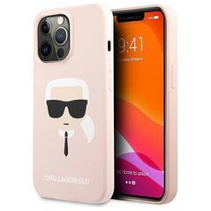 Original Case IPHONE 13 PRO MAX Karl Lagerfeld Hardcase Silicone Karl`s Head (KLHCP13XSLKHLP) light pink 3666339027766