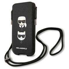 Bag Karl Lagerfeld 6,1" Hardcase Saffiano Ikonik Karl&Choupette Head (KLHCP12MOPHKCK) black 3666339018696