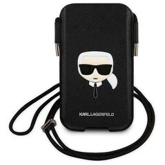 Bag Karl Lagerfeld 6,1" Hardcase Saffiano Ikonik Karl`s Head (KLHCP12MOPHKHK) black 3666339018610