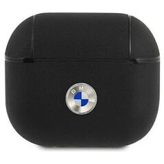 Original Case APPLE AIRPODS 3 BMW Cover Geniune Leather Silver Logo (BMA3SSLBK) black 3666339009427