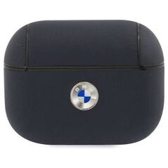 Original Case APPLE AIRPODS PRO BMW Cover Geniune Leather Silver Logo (BMAPSSLNA) navy blue 3666339009441