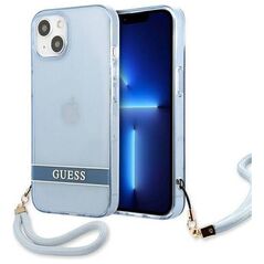 Case IPHONE 13 Guess Hardcase Translucent Stap (GUHCP13MHTSGSB) blue 3666339040680