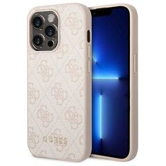 Original Case IPHONE 14 PRO MAX Guess Hard Case 4G Metal Gold Logo pink 3666339094140