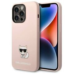 Original Case IPHONE 14 PRO Karl Lagerfeld Hardcase Silicone Choupette Body light pink 3666339076658