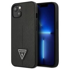 Original Case IPHONE 13 MINI Guess Hardcase Saffianotriangle Logo black 3666339040277