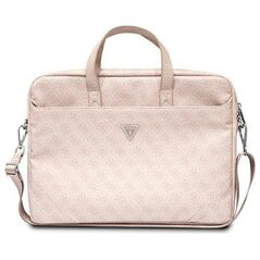 Original Case LAPTOP 16" Guess Saffiano 4G Hot Stamp Triangle Logo pink 3666339051112