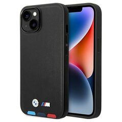Original Case IPHONE 14 BMW Leather Stamp Tricolor MagSafe (BMHMP14S22PTDK) black 3666339089306