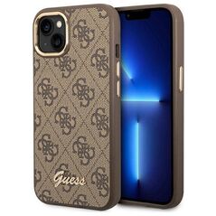 Original Case IPHONE 14 PLUS Guess Hard Case 4G Vintage Gold Logo (GUHCP14MHG4SHW) brown 3666339065256