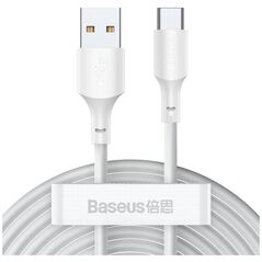 Baseus Simple Wisdom Data Cable Kit USB to Type-C 5A (2PCS/Set）1.5m White 6953156230309