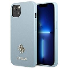 Original Case IPHONE 13 Guess Hardcase Saffiano 4G Small Metal Logo (GUHCP13MPS4MB) blue 3666339048013