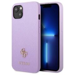 Original Case IPHONE 13 MINI Guess Hardcase Saffiano 4G Small Metal Logo purple 3666339048044