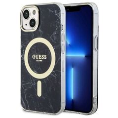 Original Case IPHONE 14 PLUS Guess Hardcase Marble Magsafe (guhmp14mpcumak) black 3666339127251