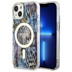 Original Case IPHONE 14 Guess Hardcase Leopard MagSafe (GUHMP14SHLEOPWB) blue 3666339115715