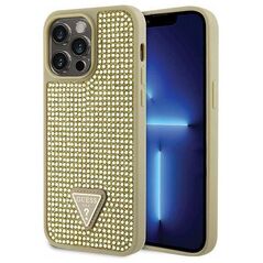 Original Case IPHONE 14 PRO MAX Guess Hardcase Rhinestone Triangle (GUHCP14XHDGTPD) gold 3666339120085