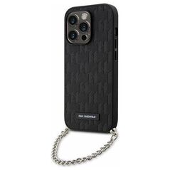 Original Case IPHONE 14 PRO Karl Lagerfeld Hardcase Saffiano Monogram Chain (KLHCP14LSACKLHPK) black 3666339122881