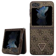 Original Case SAMSUNG GALAXY Z FLIP 5 Guess Hardcase Leather 4G Triangle Strass (GUHCZF5P4TDPW) brown 3666339173913