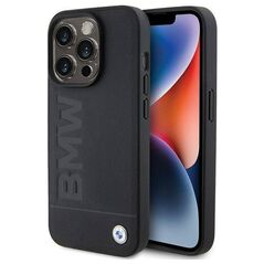 Original Case APPLE IPHONE 15 PRO BMW Hardcase Leather Hot Stamp MagSafe (BMHMP15LSLLBK) black 3666339145361