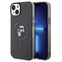 Original Case APPLE IPHONE 15 Karl Lagerfeld Hardcase Karl&Choupette Glitter MagSafe (KLHMP15SHGKCNOK) black 3666339162634