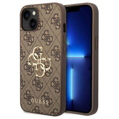 Original Case APPLE IPHONE 15 Guess Hardcase 4G Big Metal Logo (GUHCP15S4GMGBR) brown 3666339171506