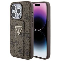 Original Case APPLE IPHONE 15 PRO Guess Hardcase Grip Stand 4G Triangle Strass (GUHCP15LPGS4TDW) brown 3666339197452