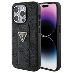 Original Case APPLE IPHONE 15 PRO MAX Guess Hardcase Grip Stand 4G Triangle Strass (GUHCP15XPGS4TDK) black 3666339197322