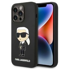 Original Case IPHONE 14 PRO MAX Karl Lagerfeld Hardcase Silicone Ikonik (KLHCP14XSNIKBCK) black 3666339086596
