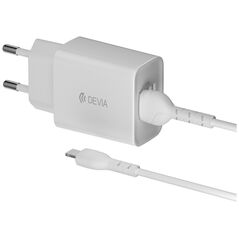 Devia wall charger Smart 2x USB 2,4A white + Lightning cable 6938595361395